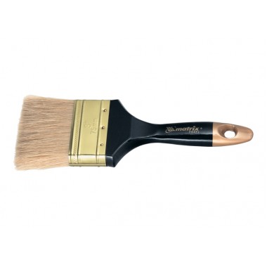 Купить Кисть плоская Профи 1,5, натуральная щетина, деревянная ручка MATRIX