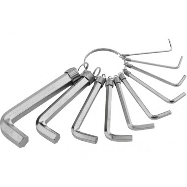 Купить Набор ключей имбусовых HEX, 1,5–10 мм, CrV, 10шт.,никелированный, на кольце SPARTA