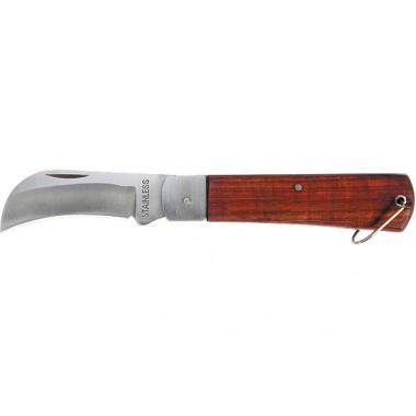 Купить Нож складной, 200 мм, загнутое лезвие, деревянная ручка SPARTA