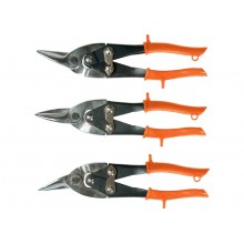 Ножницы по металлу, 250 мм, обрезиненные рукоятки, 3 шт (прямые, левые, правые) SPARTA